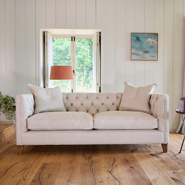 Haresfield 3 Seater Sofa in Sole Linen Natural